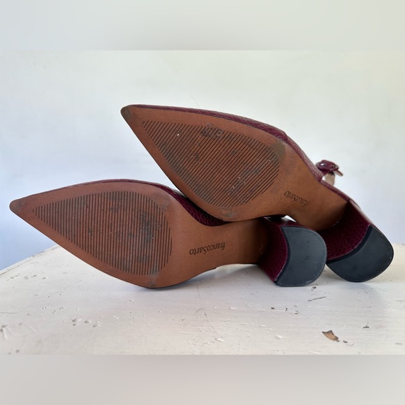 Franco Sarto Trista Plum Faux Crocodile Sling Back Block Heels Size 6.5 M - Picture 8 of 9